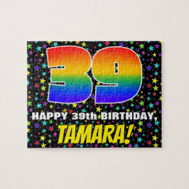 Quebra-cabeça 39.º Aniversário — Padrão Colorido e Divertido de