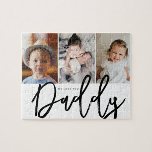 Quebra-cabeça 3 fotos personalizadas nós amamos você papai prese