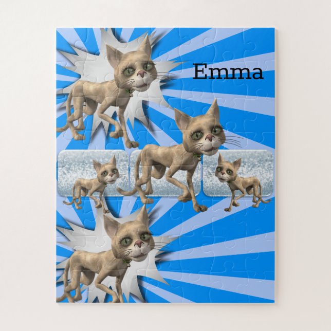 Quebra-cabeça 3d Floral Cinzas Azuis (Vertical)