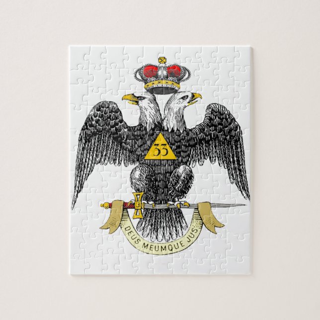 Quebra-cabeça 3ó Preto escocês Eagle do rito do grau (Vertical)