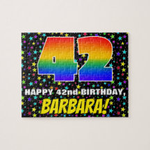 42º Aniversário — Padrão Colorido e Divertido de E
