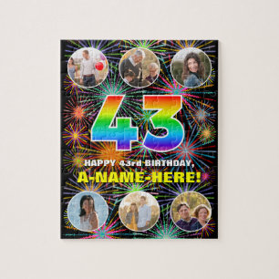 Quebra-cabeça 43º aniversário: Divertido Rainbow #, Personalizad
