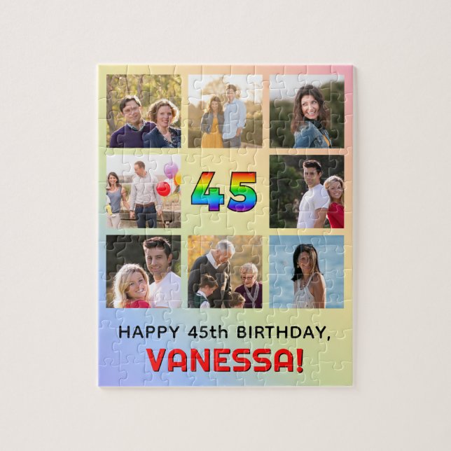 Quebra-cabeça 45º aniversário: Divertido Rainbow #, Personalizad (Vertical)