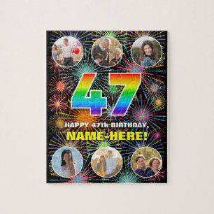 Quebra-cabeça 47º aniversário: Divertido Rainbow #, Personalizad