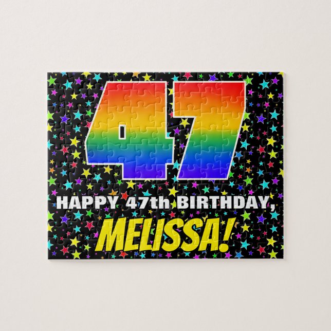 Quebra-cabeça 47.o aniversário — Padrão de campo de estrelas div (Horizontal)