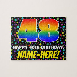 Quebra-cabeça 48.º Aniversário — Padrão Colorido e Divertido de 