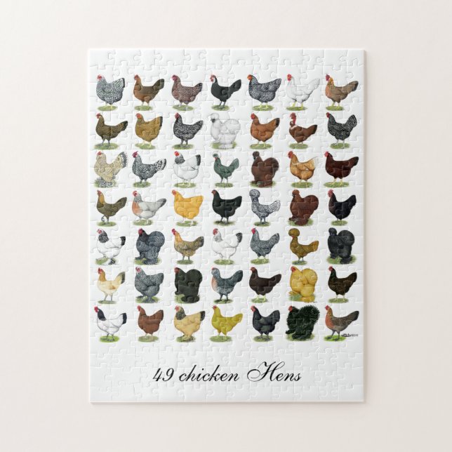 Quebra-cabeça 49 galinhas da galinha (Vertical)