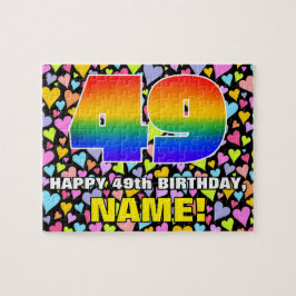 Quebra-cabeça 49.o aniversário — Diversão, formas cardíacas ador