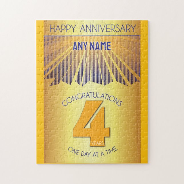Quebra-cabeça 4 Anos | AA Aniversário Personalizado de 12 Passos (Vertical)