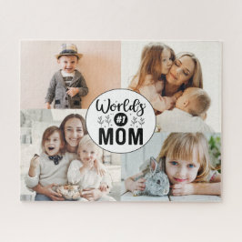 Quebra-cabeça 4 foto-família colagem número 1 dia de as mães mãe