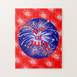 Quebra-cabeça 4o da celebração dos fogos-de-artifício de julho