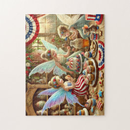 Quebra-cabeça 4th of July Fairy Tea Party Patriotic Dessert Tabl
