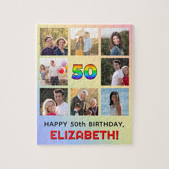 Quebra-cabeça 50º aniversário: Divertido Rainbow #, Personalizad (Vertical)