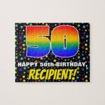 50.º aniversário — Padrão Colorido e Divertido de 