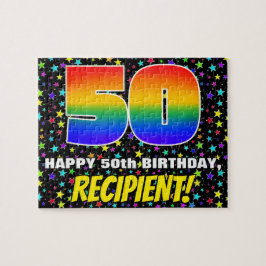 Quebra-cabeça 50.º aniversário — Padrão Colorido e Divertido de