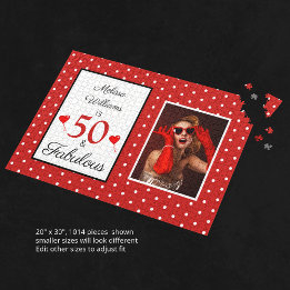 Quebra-cabeça 50 e Fabuloso nome com Photo Red 50º aniversário
