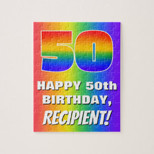 Quebra-cabeça 50.o Aniversário: Padrão Divertido e colorido do a