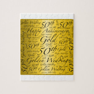 Quebra-cabeça 50th Gráfico da arte da palavra do aniversário