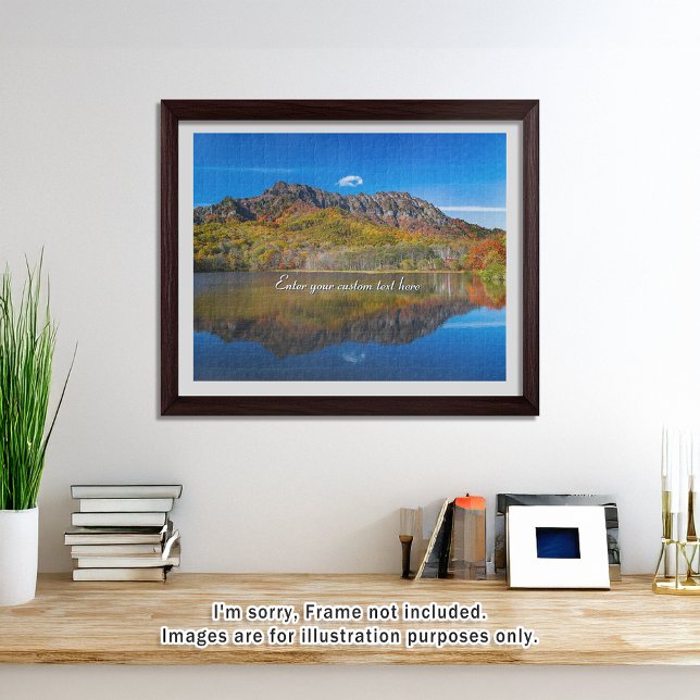Quebra-cabeça [520] Togakushi Mountains – Autumn Reflections (An image of a puzzle displayed in a bright and open room. // 明るく風通しの良い部屋を飾ったときののイメージ)