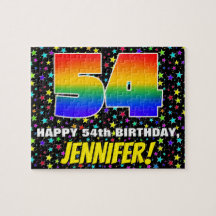 54.º Aniversário — Padrão Colorido e Divertido de 