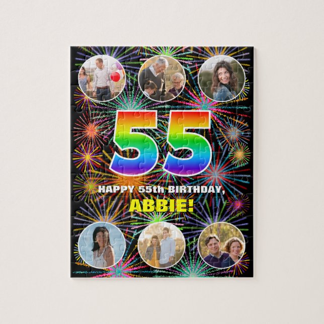 Quebra-cabeça 55º aniversário: Divertido Rainbow #, Personalizad (Vertical)