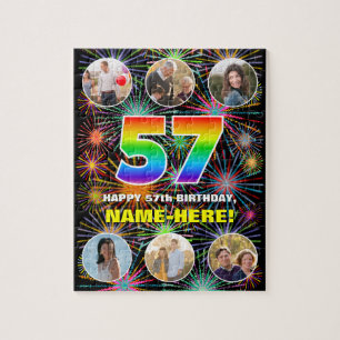 Quebra-cabeça 57º aniversário: Divertido Rainbow #, Personalizad