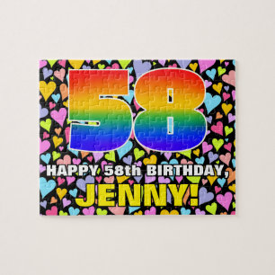 Quebra-cabeça 58.o aniversário — Diversão, Amores Formas Cardíac