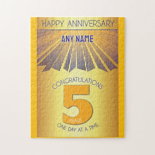 Quebra-cabeça 5 Anos | AA Aniversário Personalizado de 12 Passos (Vertical)