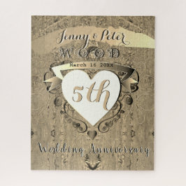 Quebra-cabeça 5 Casamento Aniversário "Wood" Jigsee Quebra-cabeç