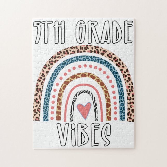 Quebra-cabeça 5 Grau Vibes Apenas Zebra Girafa Cheetah Rainbow (Vertical)