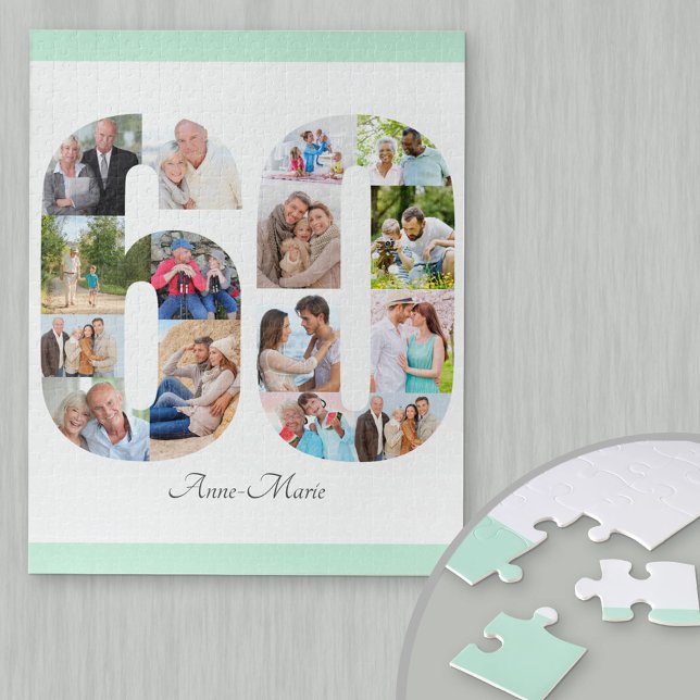 Quebra-cabeça 60º aniversário Número 60 Colagem de Fotos (Criador carregado)