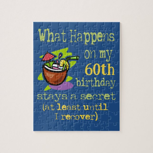 Quebra-cabeça 60º presente de Festa de aniversário. O que aconte (Vertical)