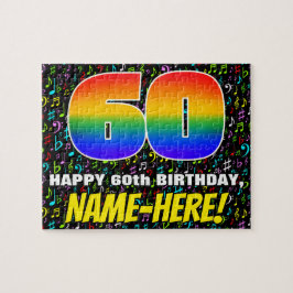 Quebra-cabeça 60.o aniversário — Símbolos musicais divertidos e 