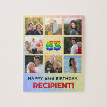 63º aniversário: Divertido Rainbow #, Personalizad