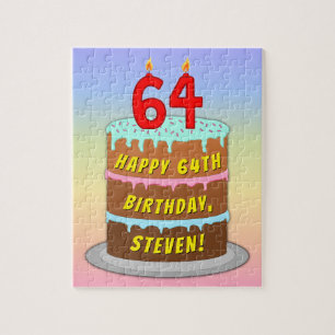 Quebra-cabeça 64.º aniversário: Bolo e Velas Divertidas + Nome P