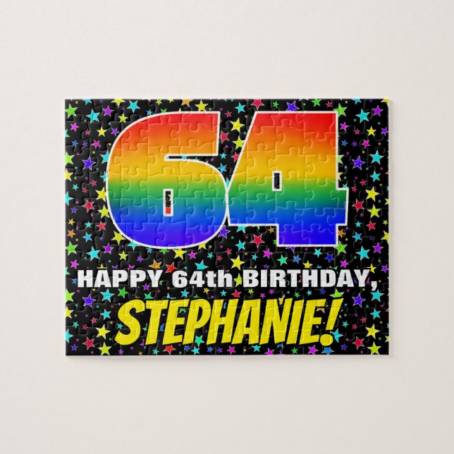 Quebra-cabeça 64.o aniversário — Padrão de campo de estrelas div (Horizontal)