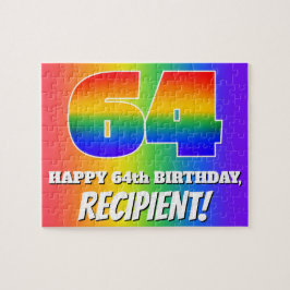 Quebra-cabeça 64.o aniversário — Padrão multicolorido do arco-ír