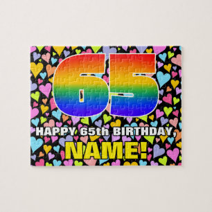 Quebra-cabeça 65.o aniversário — Diversão, Amores Formas Cardíac