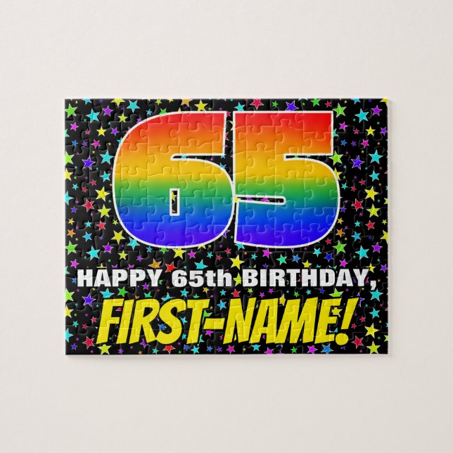 Quebra-cabeça 65.o aniversário — Padrão de campo de estrelas div (Horizontal)