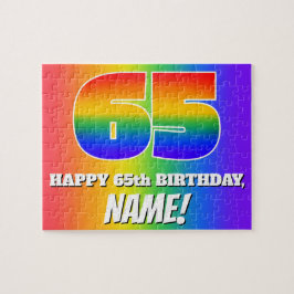 Quebra-cabeça 65.o aniversário — Padrão multicolorido do arco-ír