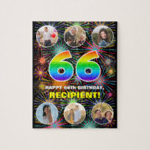66º aniversário: Divertido Rainbow #, Personalizad