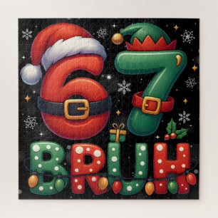 Quebra-cabeça 67 Meme Seis Sete Bruh Natal Divertido 6 7