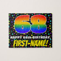 68.o aniversário — Padrão Colorido e Divertido de 