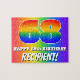 Quebra-cabeça 68.o aniversário — Padrão multicolorido do arco-ír