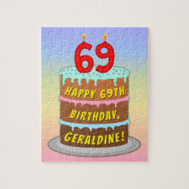 Quebra-cabeça 69.º aniversário: Bolo e Velas Divertidas + Nome P