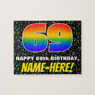 Quebra-cabeça 69.o aniversário — Símbolos musicais divertidos e
