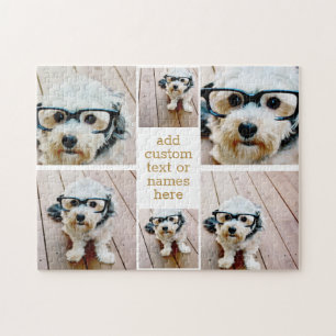 Quebra-cabeça 6 Mínimo de colagem de fotos - ouro e branco