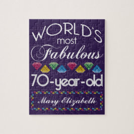 Quebra-cabeça 70 Aniversário Mais Fabuloso Gems Coloridas Roxo