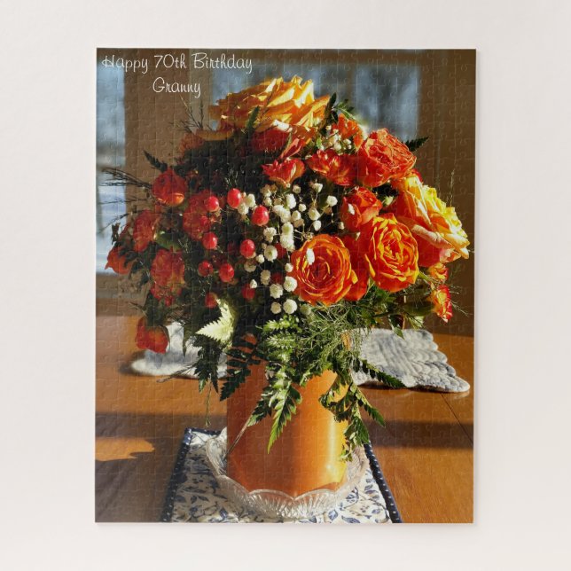 Quebra-cabeça 70 Aniversário vovó. (Vertical)