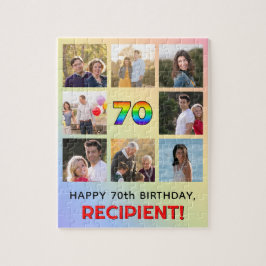 Quebra-cabeça 70 Birthday: Rainbow # divertido, nome personaliza